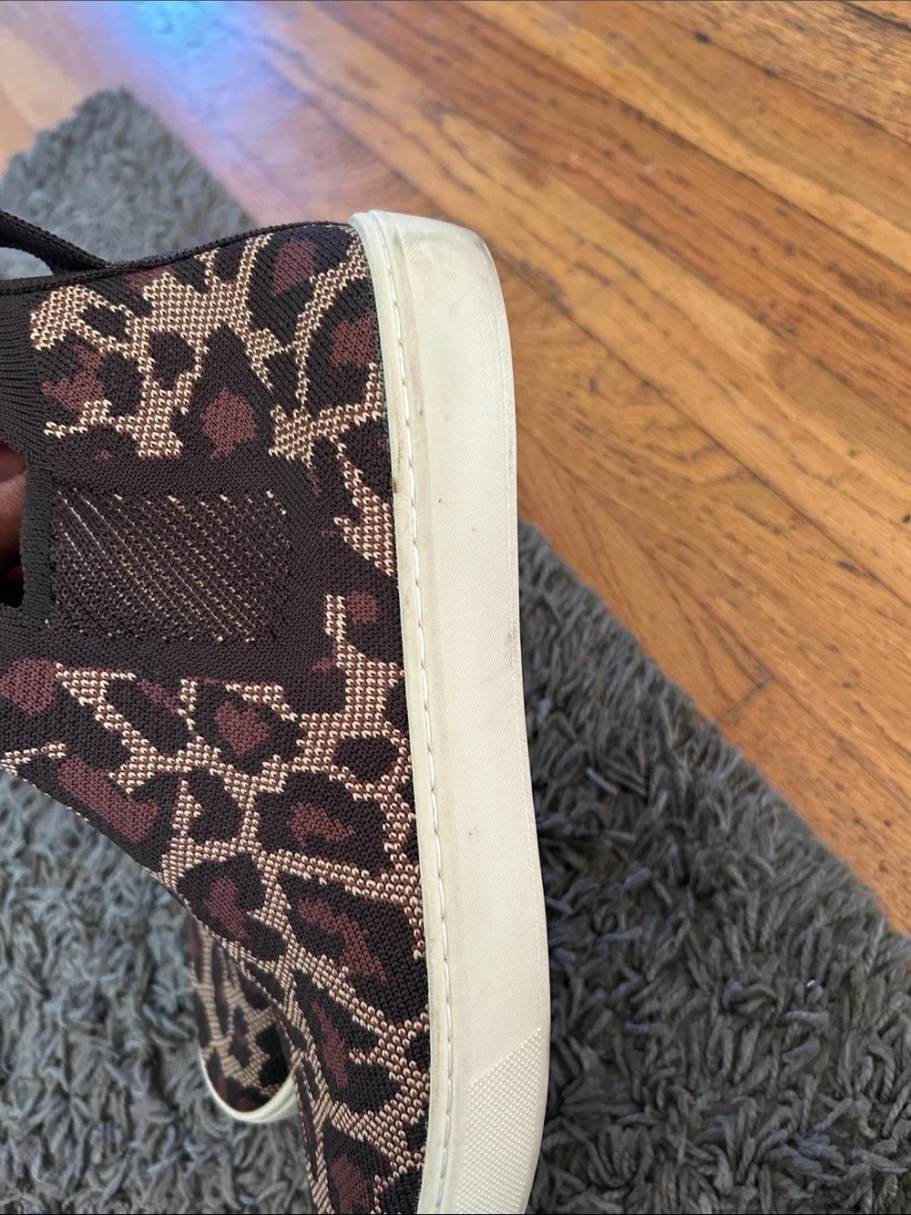 Rothy's Chelsea Sneaker in Wildcat Leopard Print Pull Up Sneaker Booties 9.5